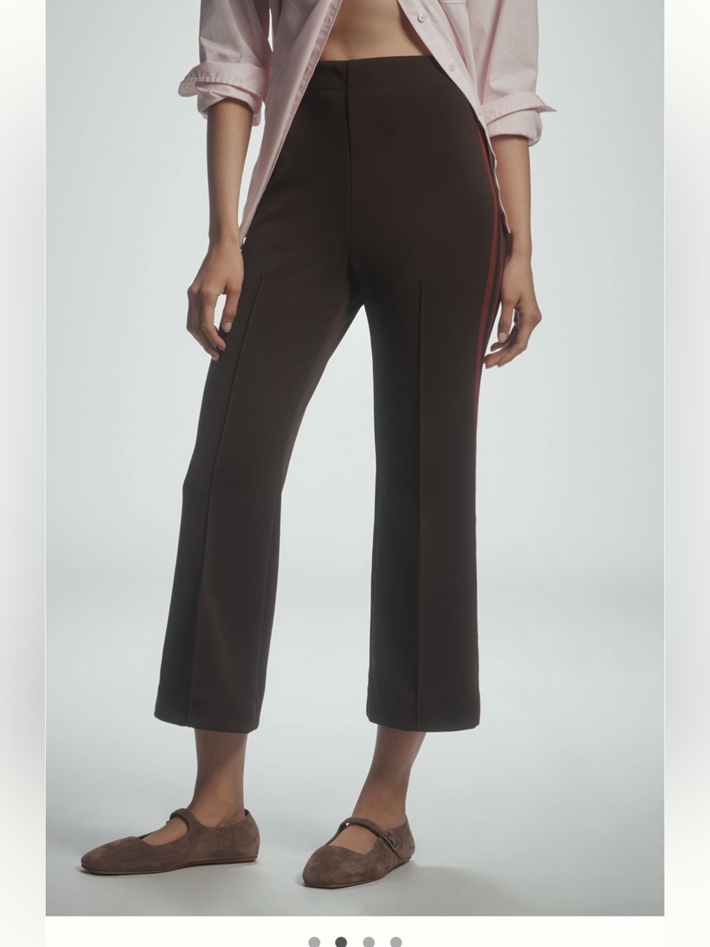 Anthropologie Maeve NWT Fitted Track Pant in Brown/Red size XL